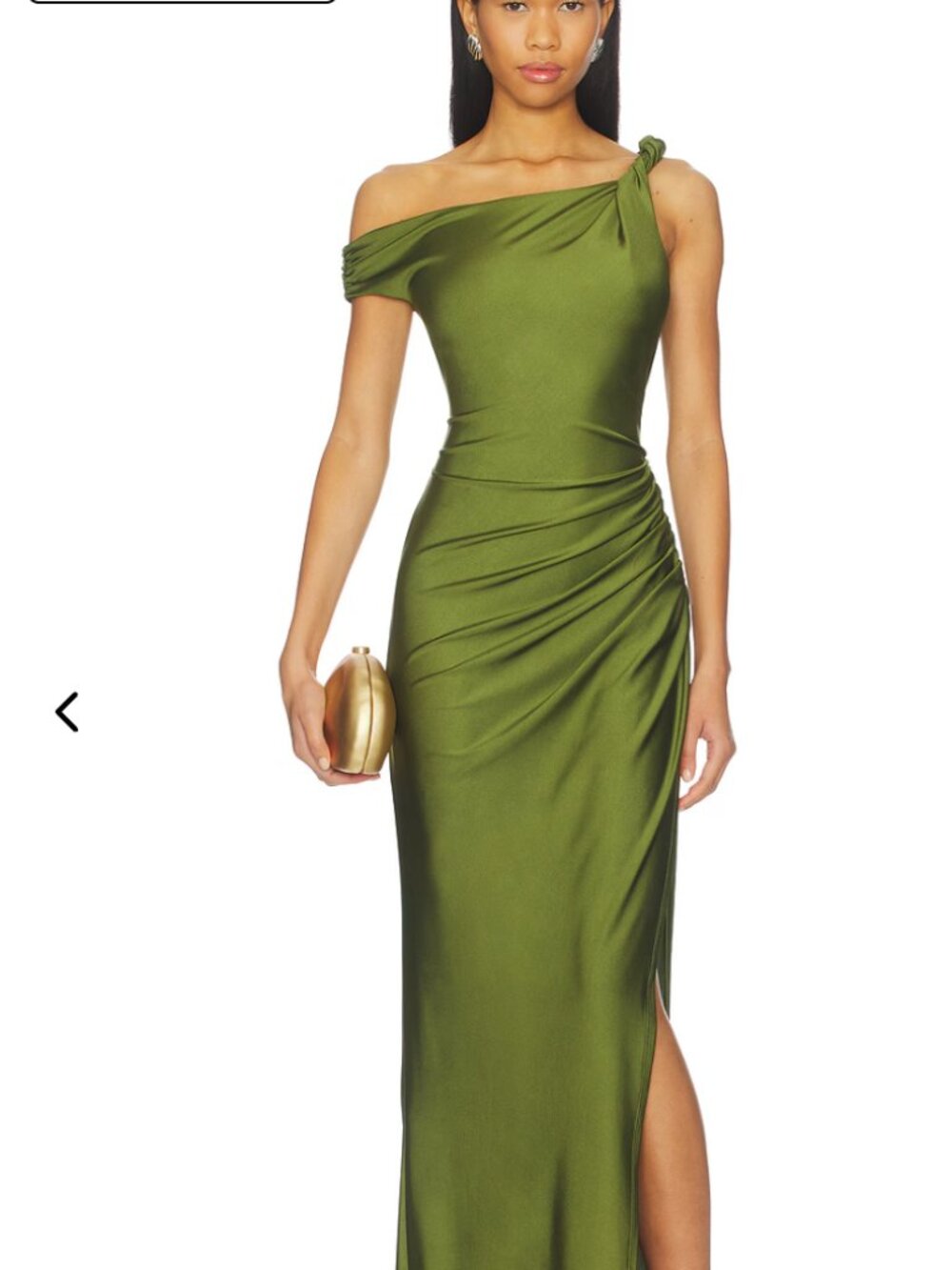 NBD Shilpa Olive Green One Shoulder Maxi Dress XXS (worn only once!)